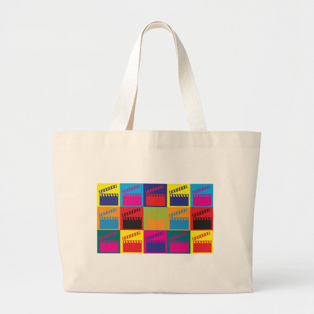 Movies Pop Art Large Tote Bag (Front)