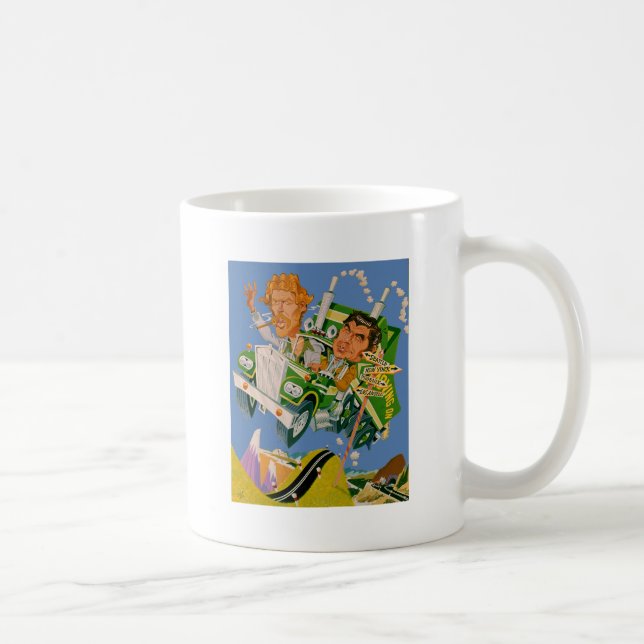 Movin' On Blue Sky Caricature Coffee Mug (Right)