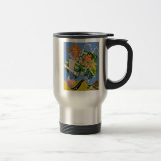 Movin' On Blue Sky Caricature Travel Mug