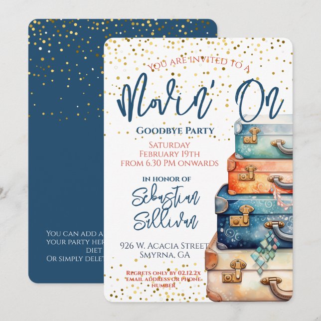 Movin' On Goodbye Going Away Party Invitation (Front/Back)