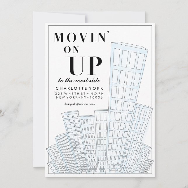 Movin' On Up Moving Announcement (Front)
