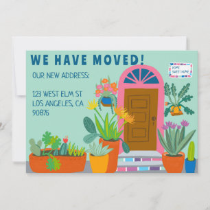 Moving Announcement Address Colourful Front Door