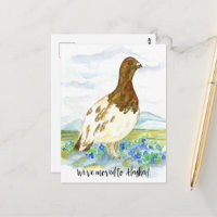 Moving Announcement Alaska Willow Ptarmigan Bird