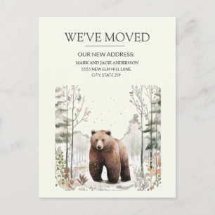Moving Announcement Bear Mountains Snow  Postcard