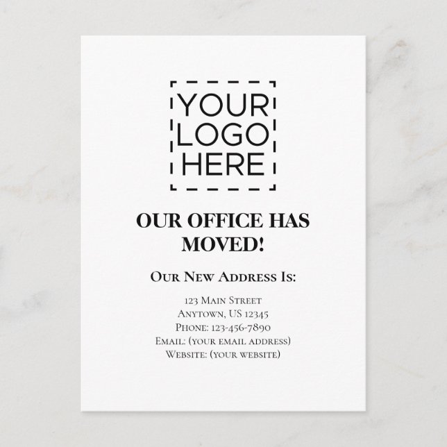 Moving Announcement Business Logo Postcard (Front)