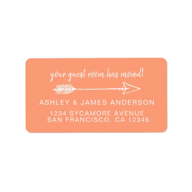 Moving Announcement Cantaloupe Orange New Address Label (Front)