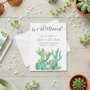 Moving Announcement Card Cactus Succulent Southwes
