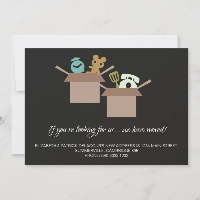 Moving Announcement - Cardboard Boxes Graphics (Front)