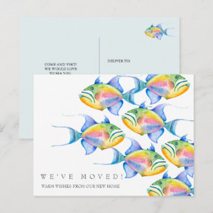 Moving Announcement Cards Colourful Tropical Fish 