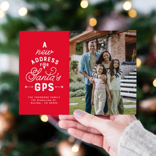 Moving announcement Christmas card with 4 photos (Creator Uploaded)