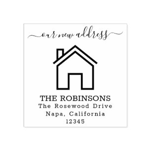 Moving Announcement Custom Text Rubber Stamp