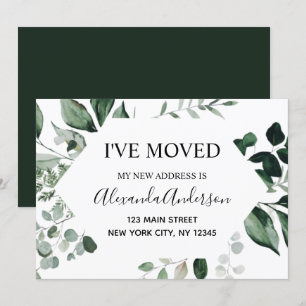 Moving Announcement Eucalyptus Greenery