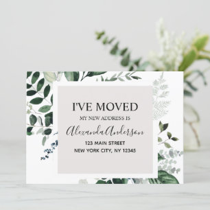 Moving Announcement Eucalyptus Greenery