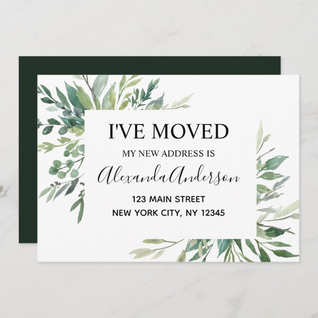 Moving Announcement Eucalyptus Greenery (Front/Back)
