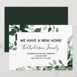 Moving Announcement Eucalyptus Greenery Postcard