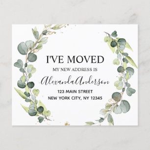 Moving Announcement Eucalyptus Greenery Watercolor Flyer