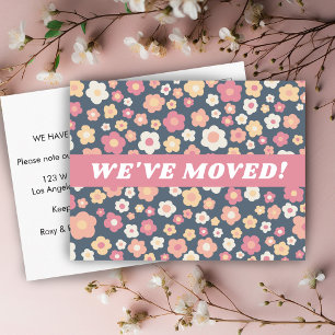 MOVING ANNOUNCEMENT Floral Daisies Pattern CUSTOM Postcard