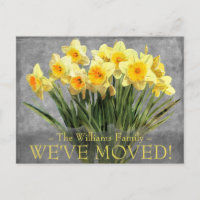 Moving Announcement Floral Yellow Daffodil
