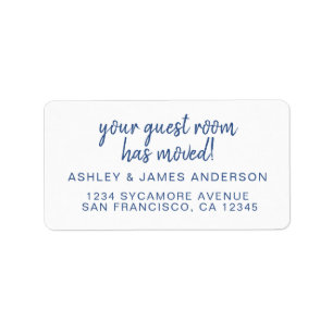 Moving Announcement Guest Room Moved New Address Label
