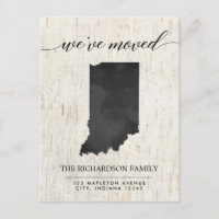 Moving announcement, Indiana state rustic