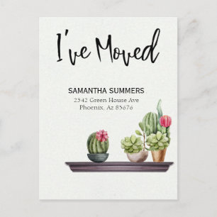 Moving Announcement I've Moved Potted Plants Postcard
