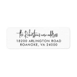 Moving Announcement Modern Script Return Address