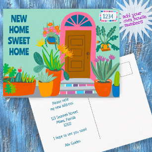 Moving Announcement New Address Front Door CUSTOM Postcard