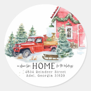 Moving Announcement   New Home for the Holidays Classic Round Sticker
