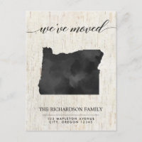 Moving announcement, Oregon state rustic