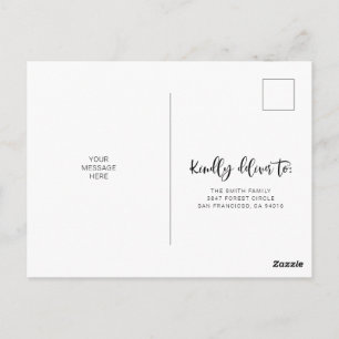 Moving Announcement Postcard With Greenery