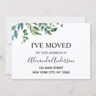 Moving Announcement Spring Greenery