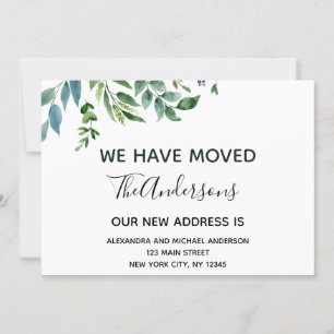 Moving Announcement Spring Greenery