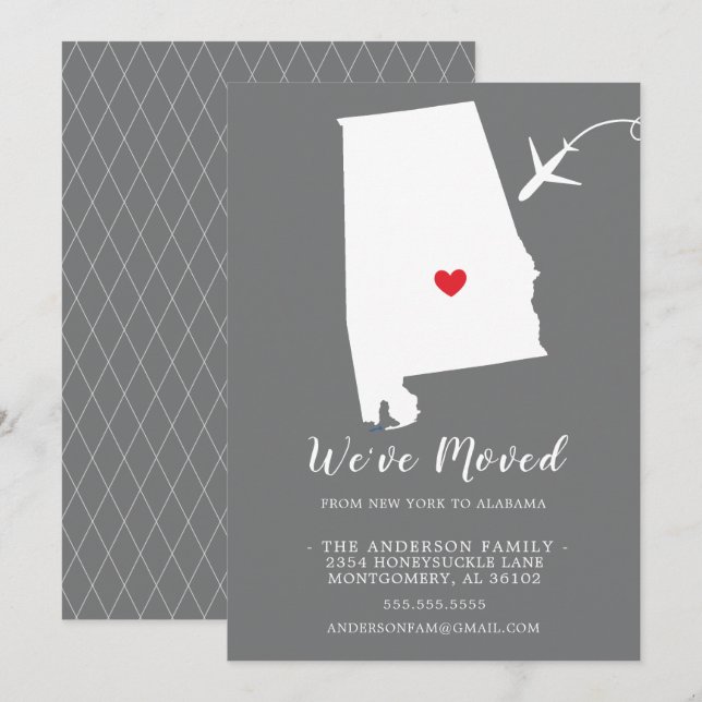 Moving Announcement | State ALABAMA (Front/Back)