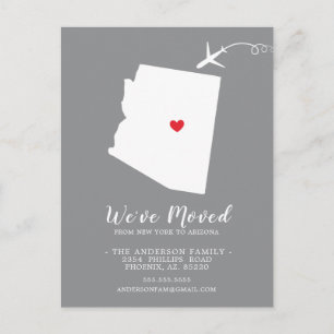 Moving Announcement State Arizona Post Card