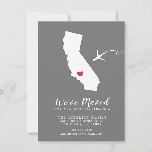 Moving Announcement | State California (Front)
