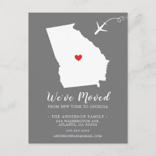 Moving Announcement State GEORGIA Post Card