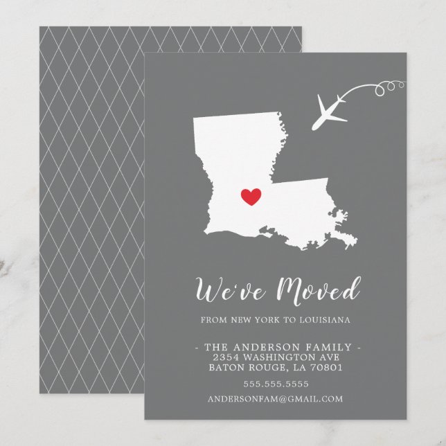 Moving Announcement | State LOUISIANA (Front/Back)