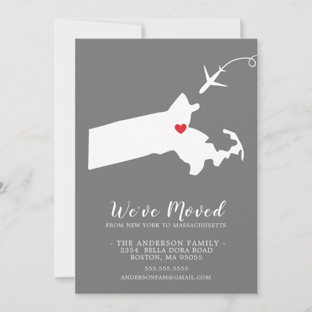 Moving Announcement | State MASSACHUSETTS (Front)