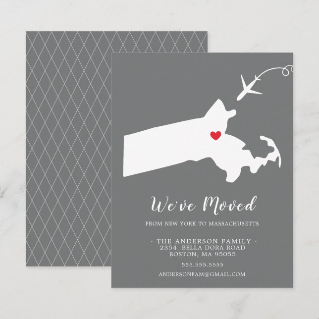 Moving Announcement | State MASSACHUSETTS (Front/Back)