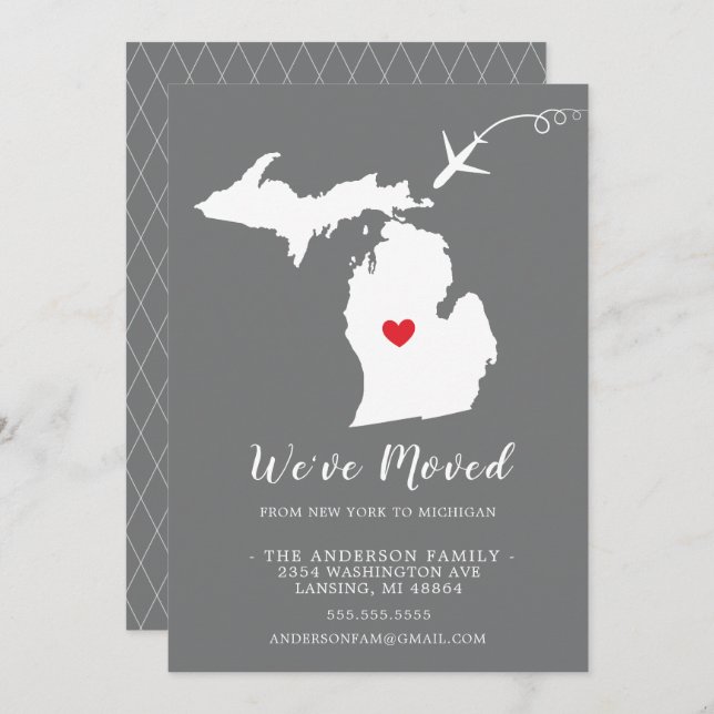 Moving Announcement | State MICHIGAN (Front/Back)