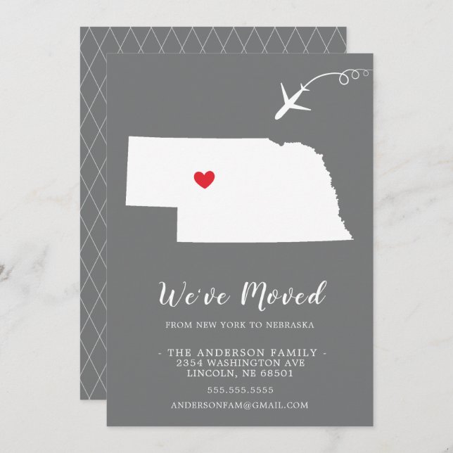 Moving Announcement | State NEBRASKA (Front/Back)