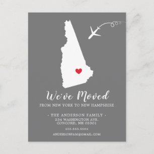 Moving Announcement State NEW HAMPSHIRE Post Card