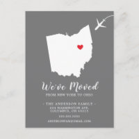 Moving Announcement State OHIO Post Card