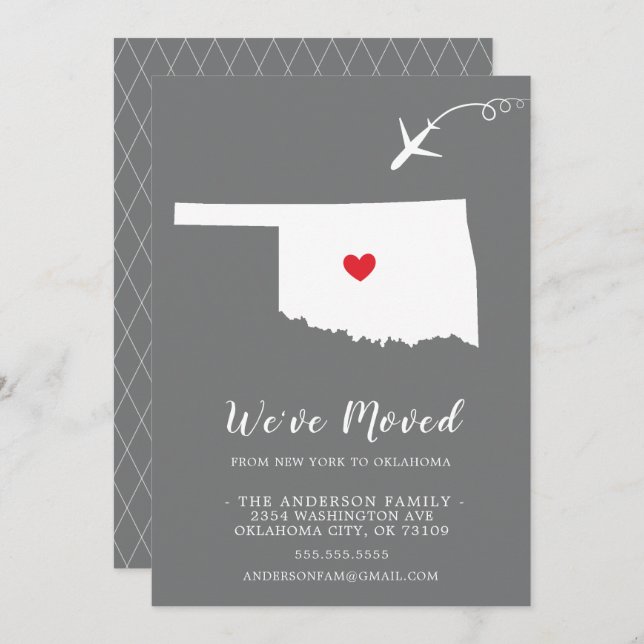 Moving Announcement | State OKLAHOMA (Front/Back)