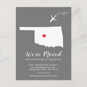 Moving Announcement State OKLAHOMA Post Card