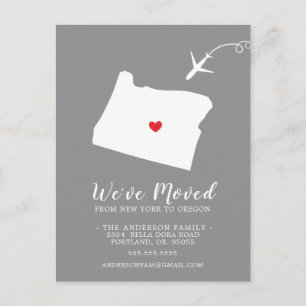 Moving Announcement State OREGON Post Card