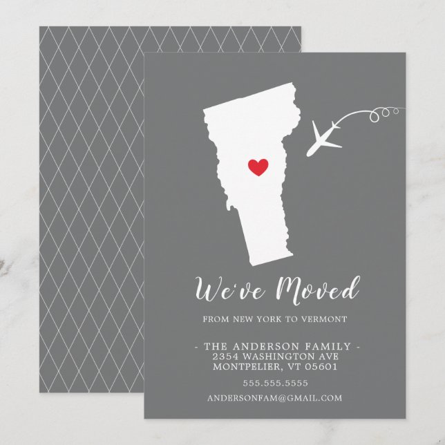 Moving Announcement | State VERMONT (Front/Back)