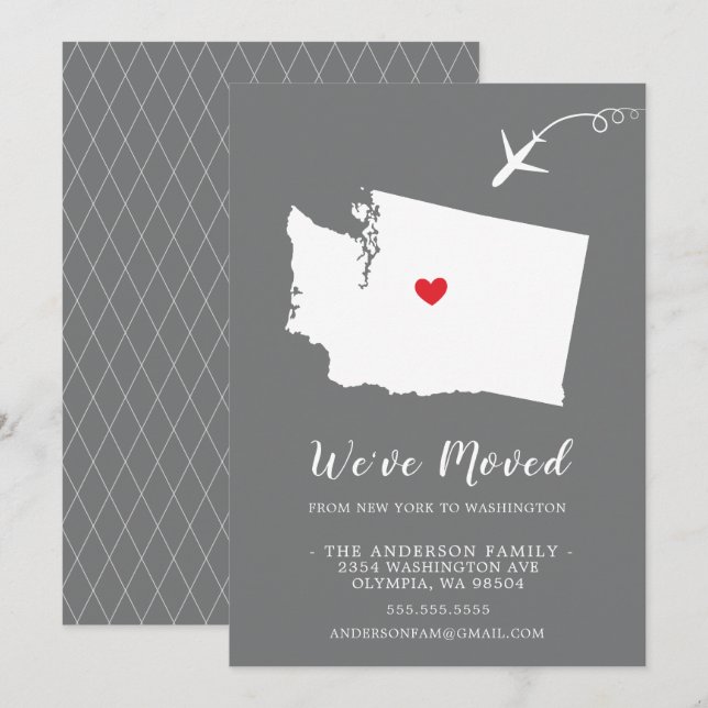 Moving Announcement | State WASHINGTON (Front/Back)