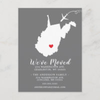 Moving Announcement State WEST VIRGINIA Post Card