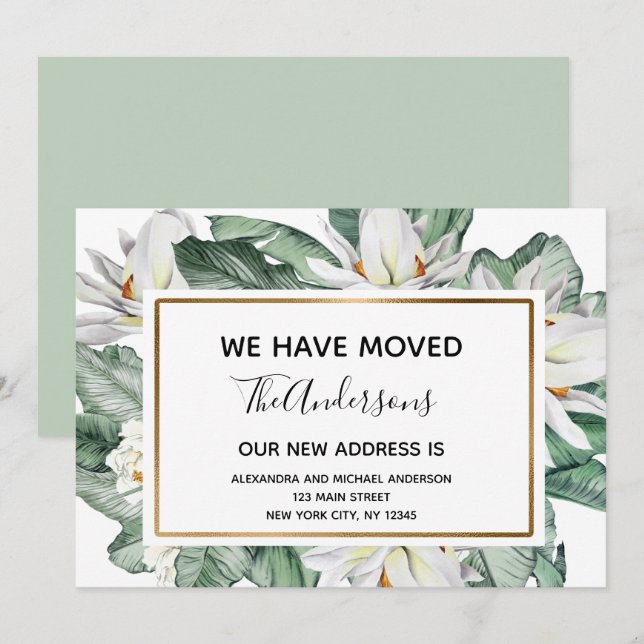 Moving Announcement Tropical Floral (Front/Back)